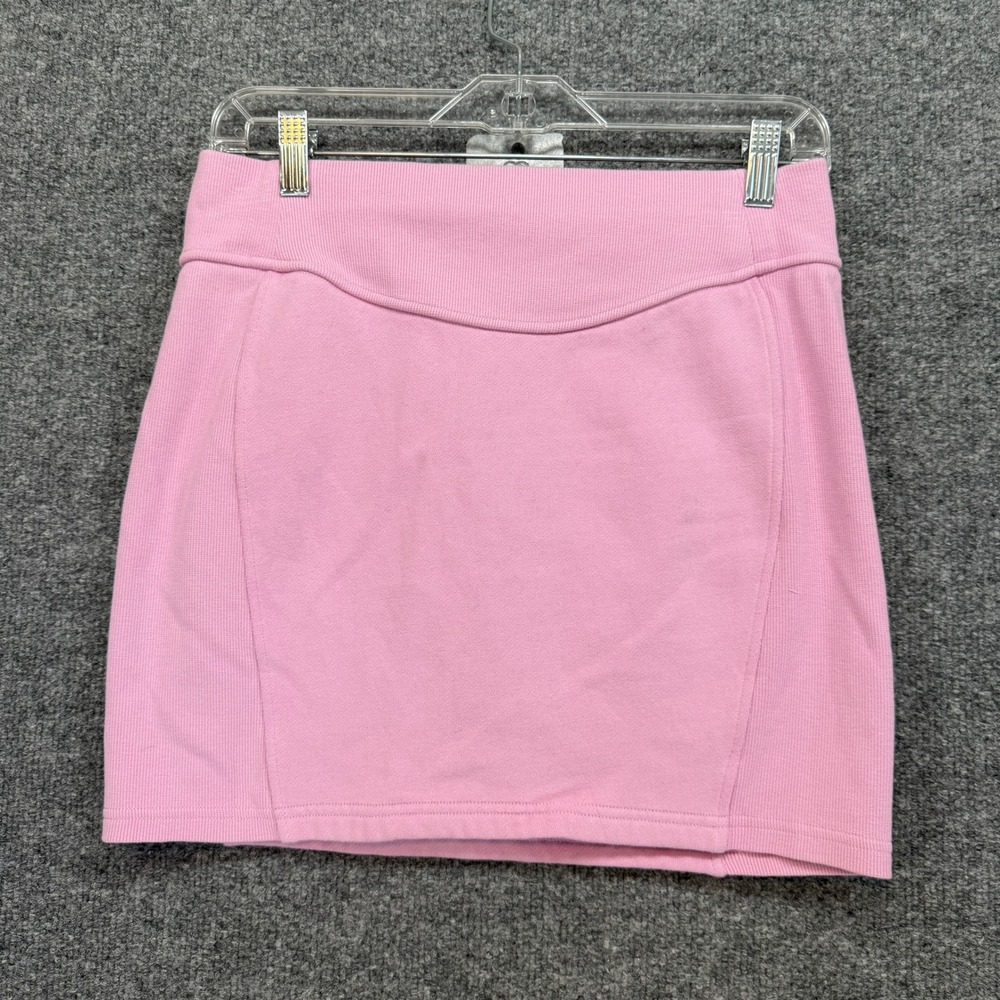 Lululemon Scuba Mini Skirt Women Medium Pink Fleece High Rise Ribbed Tennis